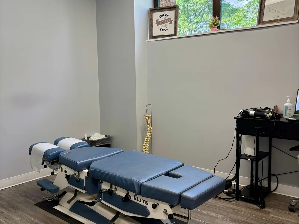 Chiropractic treatment table at Tri Modern Health
