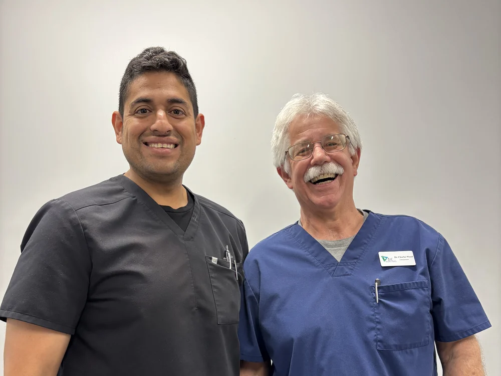 Dr. Hector Martinez with a fellow chiropractor at Tri Modern Health